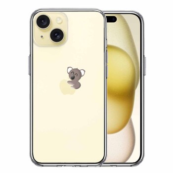 iPhone15 ケース クリア コアラ りんご アップル apple スマホケース 側面ソフト 背面ハード ハイブリッド  送料無料-0
