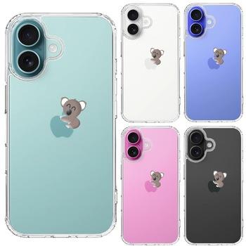 iPhone16 ケース クリア コアラ りんご アップル apple スマホケース 側面ソフト 背面ハード ハイブリッド  送料無料-1