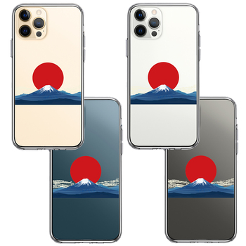 iPhone12Pro ケース クリア 日本 日ノ丸 富士 旭日 風景 スマホケース 側面ソフト 背面ハード ハイブリッド  送料無料-1