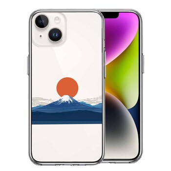 iPhone14 Plus ケース クリア 日本 日ノ丸 富士 旭日 風景 スマホケース 側面ソフト 背面ハード ハイブリッド  送料無料-0