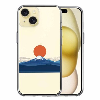iPhone15Plus ケース クリア 日本 日ノ丸 富士 旭日 風景 スマホケース 側面ソフト 背面ハード ハイブリッド  送料無料-0
