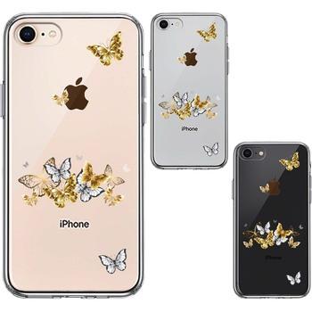 iPhone8 ケース クリア 蝶々 ちょうちょう バタフライ スマホケース 側面ソフト 背面ハード ハイブリッド  送料無料-1