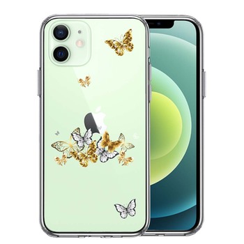 iPhone12mini ケース クリア 蝶々 ちょうちょう バタフライ スマホケース 側面ソフト 背面ハード ハイブリッド  送料無料-0