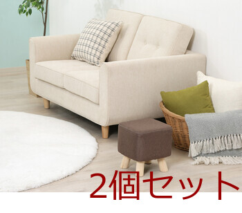 ミニファブリックスツール スクエア 3色展開 2脚セット 送料無料-12