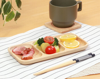 木製レクタングルトレー 仕切り付き ボヌール 6個セット 送料無料-5