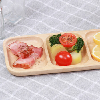 木製レクタングルトレー 仕切り付き ボヌール 6個セット 送料無料-7