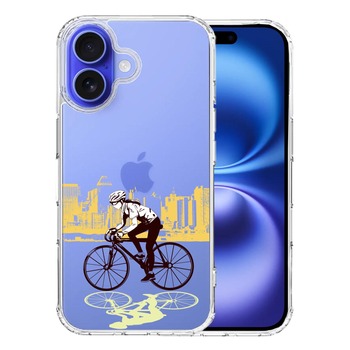 iPhone16 ケース クリア スポーツサイクリング 女子2 スマホケース 側面ソフト 背面ハード ハイブリッド 送料無料-0