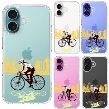 iPhone16 ケース クリア スポーツサイクリング 女子2 スマホケース 側面ソフト 背面ハード ハイブリッド 送料無料-1