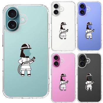 iPhone16 ケース クリア お仕事 職業 消防士 スマホケース 側面ソフト 背面ハード ハイブリッド  送料無料-1