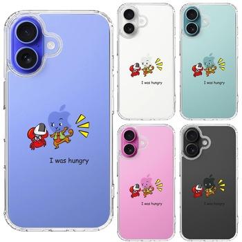 iPhone16 ケース クリア 猿 サル 蟹 カニ 合戦 腹減った スマホケース 側面ソフト 背面ハード ハイブリッド  送料無料-1