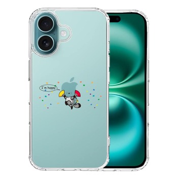 iPhone16 ケース クリア ぶんぶく茶釜 とっても幸せ スマホケース 側面ソフト 背面ハード ハイブリッド  送料無料-0