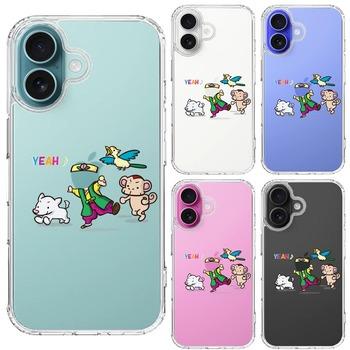 iPhone16 ケース クリア 桃太郎 パーティー 軍団 スマホケース 側面ソフト 背面ハード ハイブリッド  送料無料-1