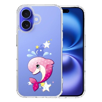 iPhone16 ケース クリア イルカ ドルファン スマホケース 側面ソフト 背面ハード ハイブリッド  UA22149654-8226 送料無料-0