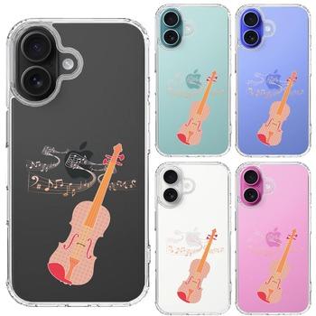 iPhone16 ケース クリア ヴァイオリン カラフル スマホケース 側面ソフト 背面ハード ハイブリッド  送料無料-1