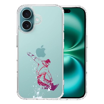 iPhone16 ケース クリア スノーボード フリースタイル スマホケース 側面ソフト 背面ハード ハイブリッド  送料無料-0