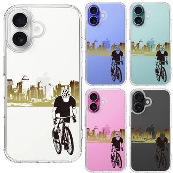 iPhone16 ケース クリア スポーツサイクリング 男子2 スマホケース 側面ソフト 背面ハード ハイブリッド  送料無料-1