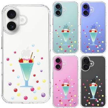 iPhone16 ケース クリア サンデー パフェ スマホケース 側面ソフト 背面ハード ハイブリッド  送料無料-1