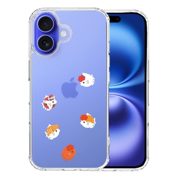 iPhone16 ケース クリア 金魚 らんちゅう スマホケース 側面ソフト 背面ハード ハイブリッド  送料無料-0