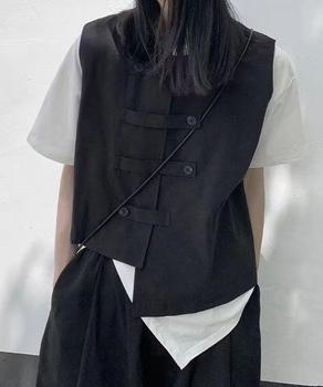 ニットベスト前開きノースリーブトップス冬 送料無料 即日発送-4