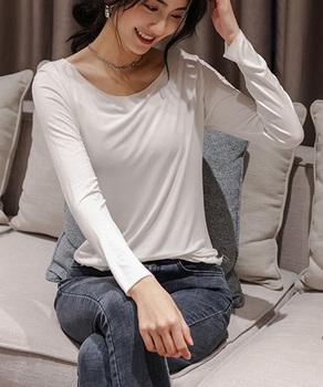 レディースインナー長袖 タイトカットソー 送料無料 即日発送-3