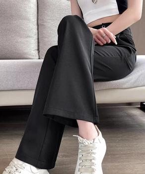 セミフレアワイドパンツ スラックスパンツ 送料無料 即日発送-3