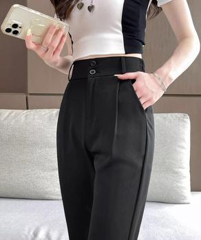 セミフレアワイドパンツ スラックスパンツ 送料無料 即日発送-4