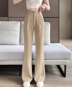 セミフレアワイドパンツ スラックスパンツ 送料無料 即日発送-5