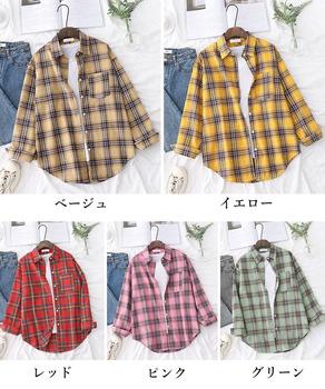 オーバーサイズ チェックシャツレディース 送料無料 即日発送-1