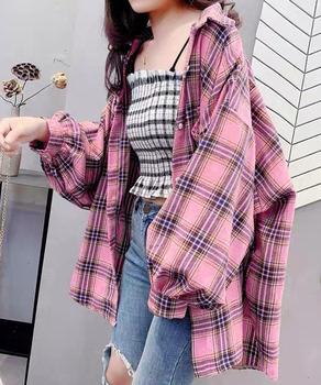 オーバーサイズ チェックシャツレディース 送料無料 即日発送-6