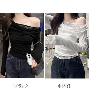 レース 長袖Tシャツ レディース 薄手 送料無料 即日発送-1