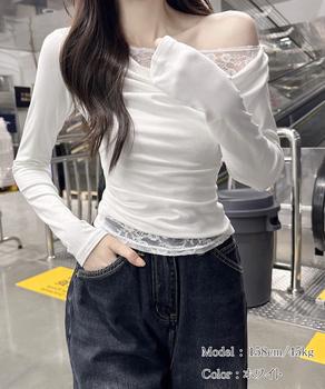 レース 長袖Tシャツ レディース 薄手 送料無料 即日発送-6