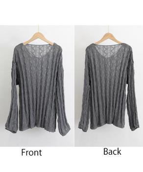 メッシュニット 透かし編みトップス 長袖 SK22155344-8301 送料無料 即日発送-8