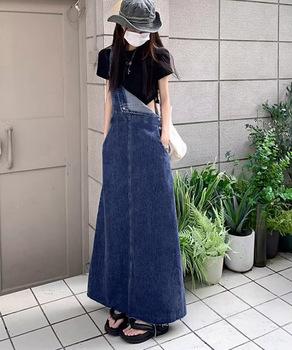 サロペットスカート デニムジャンスカ 送料無料 即日発送-4