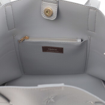 星柄刺繍フェイクレザー トートバッグ A4 対応　  COOCO 送料無料 即日発送-19