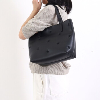 星柄刺繍フェイクレザー トートバッグ A4 対応　  COOCO 送料無料 即日発送-23