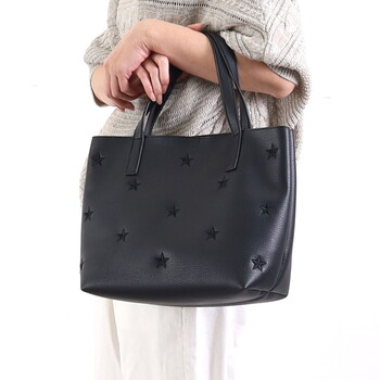 星柄刺繍フェイクレザー トートバッグ A4 対応　  COOCO 送料無料 即日発送-25