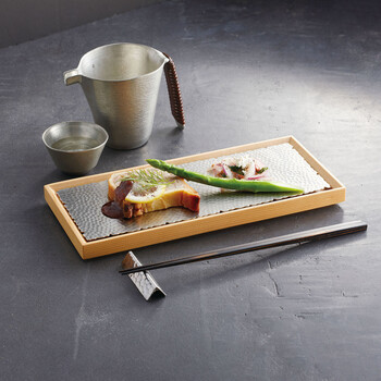 和食器 ステンレス槌目プレート マット 正角 小 送料無料-2