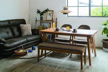 110食堂ベンチ ジェシカ BR お部屋に合わせやすいナチュラルなベンチ 送料無料-4