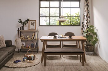 110食堂ベンチ ジェシカ BR お部屋に合わせやすいナチュラルなベンチ 送料無料-5