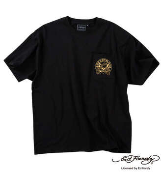大きいサイズ Ed Hardy 天竺プリントポケット付半袖Tシャツ 3L 4L 5L 6L 8L MC852952-99618 ラッピング可 送料無料 即日発送-1