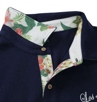 大きいサイズ SHELTY 鹿の子ボタニカル昇華プリントフェイクレイヤード半袖ポロシャツ 3L 4L 5L 6L 8L MC852403-99669 ラッピング可 送料無料 即日発送-3