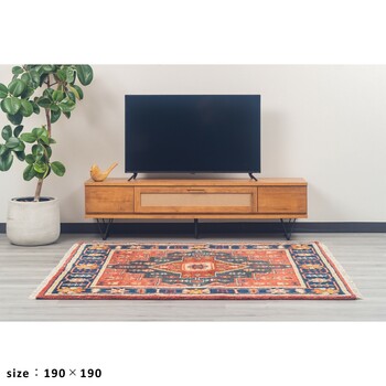 ラグ お部屋が明るくなる天然素材のトライバル風ラグ 190×240 MADRAS 送料無料-9