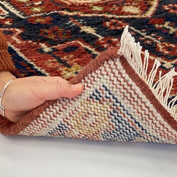 ラグ お部屋が明るくなる天然素材のトライバル風ラグ 190×240 MADRAS 送料無料-12