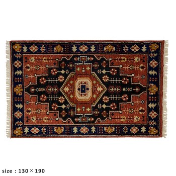 ラグ お部屋が明るくなる天然素材のトライバル風ラグ 190×240 MADRAS 送料無料-1