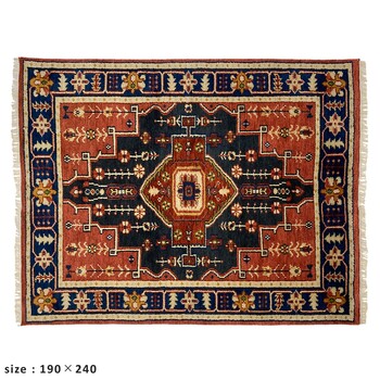 ラグ お部屋が明るくなる天然素材のトライバル風ラグ 190×240 MADRAS 送料無料-3