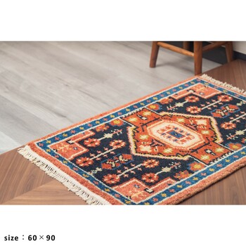 ラグ お部屋が明るくなる天然素材のトライバル風ラグ 190×240 MADRAS 送料無料-4