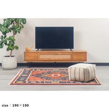 ラグ お部屋が明るくなる天然素材のトライバル風ラグ 190×240 MADRAS 送料無料-8