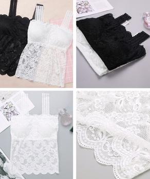キャミソール 総レース パッド付き 肌着 送料無料 即日発送-9