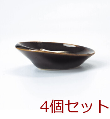 和食器 ハス切小皿 瑠璃 飴釉 美濃焼 日本製 4セット 送料無料-5