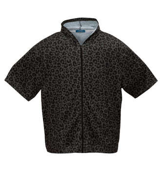 大きいサイズ COLLINS メッシュヒョウ柄半袖フルジップパーカー+半袖Tシャツ 3L 4L 5L 6L 8L MC852312-00827 ラッピング可 送料無料 即日発送-3